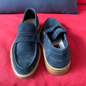 Scotch and Soda men’s navy blue suede loafers